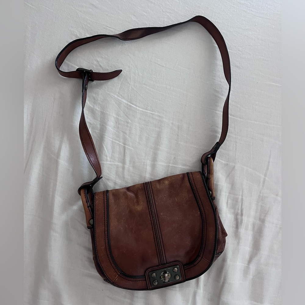 Fossil Brown Leather Crossbody Bag